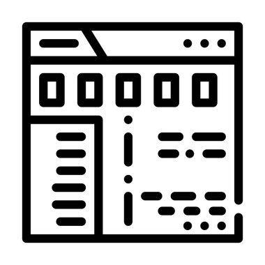 Web sitesi faq çizgisi vektör illüstrasyonu