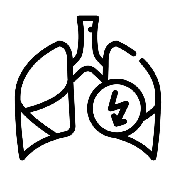 Akciğerler acı çizgisi ikon vektör resimlemesini kesiyor — Stok Vektör