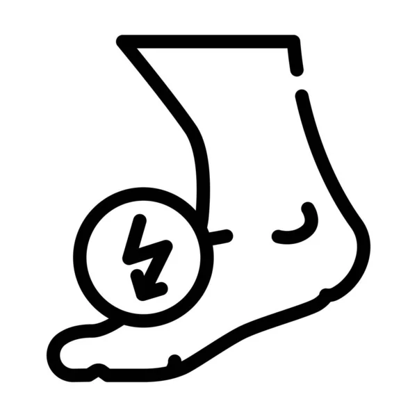 Noha řezání bolest při chůzi řádek ikona vektor ilustrace — Stockový vektor