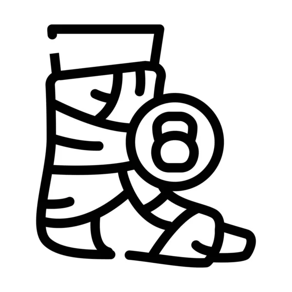 Broken leg dull or severe ache line icon vector illustration — Stock Vector