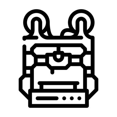 çift extruder 3d yazıcı çizgisi vektör çizimi