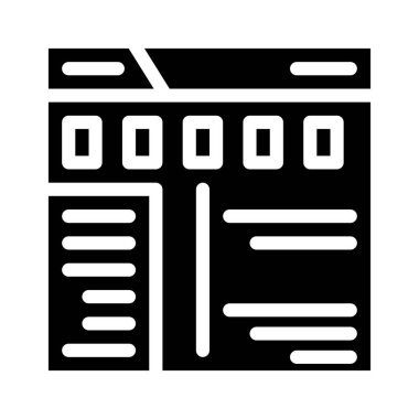 Web sitesi faq glyph vektör çizimi