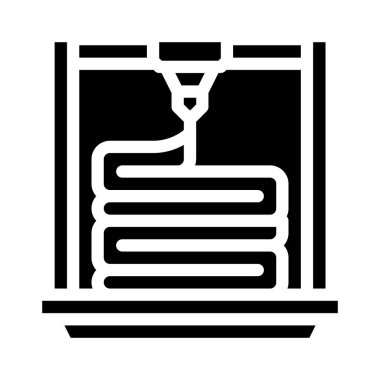 3d yazdırma simgesi vektör illüstrasyonunun katmanları