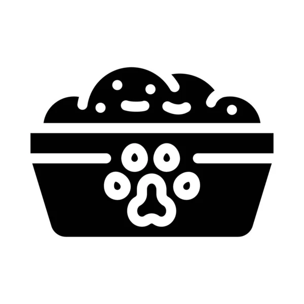 Animale cibo ciotola glifo icona vettoriale illustrazione — Vettoriale Stock