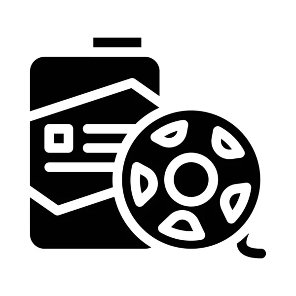 Πηνία και βάζο με εικονογράφηση διάνυσμα φωτογραφικού πολυμερούς glyph icon — Διανυσματικό Αρχείο