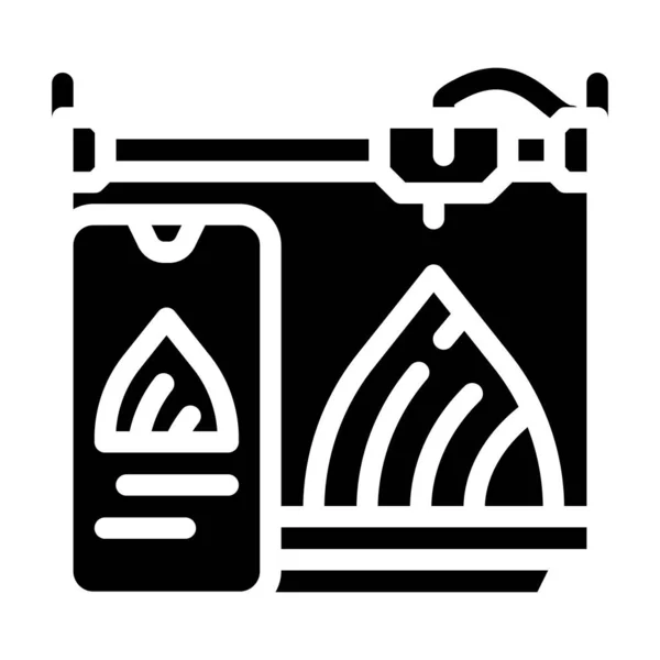 Illustrazione vettoriale icona glyph stampante 3d controllo mobile — Vettoriale Stock