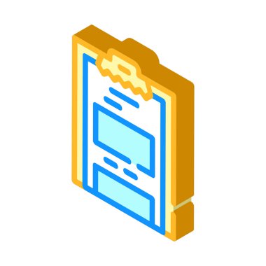 Çağrı merkezi izometrik ikon vektör illüstrasyonunun görev listesi