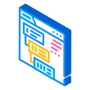 Çağrı Merkezi izometrik ikon vektör illüstrasyonunun iletişim operatörünün aşamaları