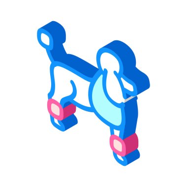 köpek kanişi izometrik ikon vektör illüstrasyon rengi