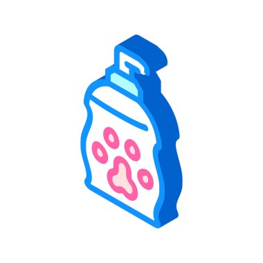 sıvı sabun hayvan izometrik ikon vektör çizimi için
