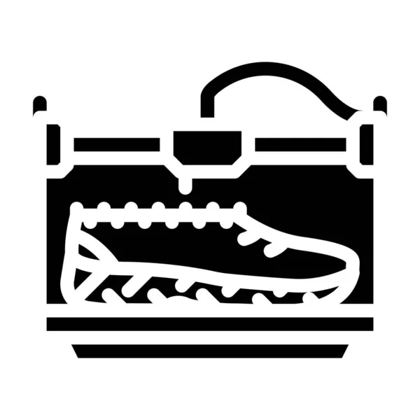 Sapatos 3d impressão glifo ícone vetor ilustração — Vetor de Stock