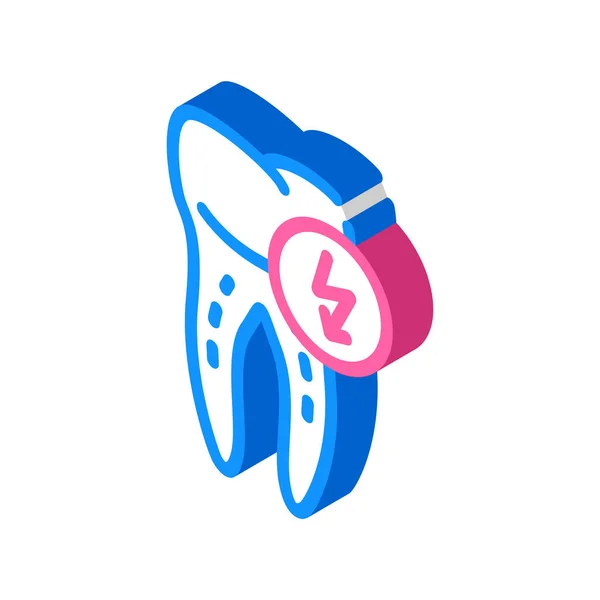 Ból cięcia zęba izometryczny wektor ikony ilustracja — Wektor stockowy
