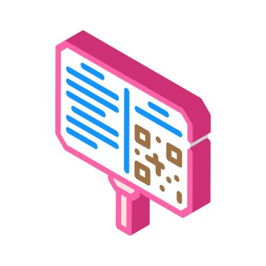 notlama plakası müzesi izometrik ikon vektör illüstrasyonuName