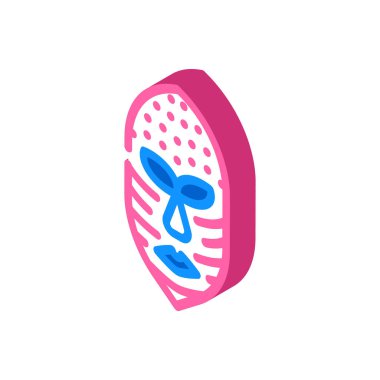 maskeli müze sergisi izometrik ikon vektör çizimi