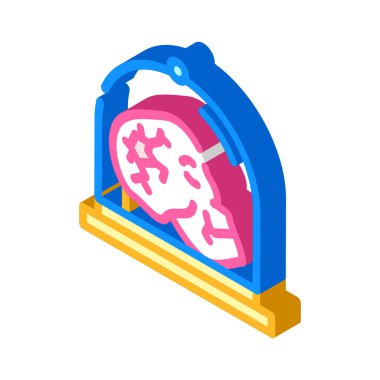kafatası müzesi izometrik ikon vektör çizimi