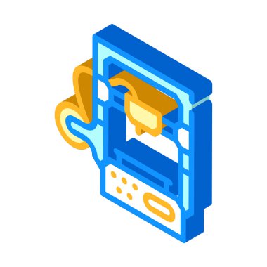 3d yazıcı izometrik ikon vektör resimleme rengi