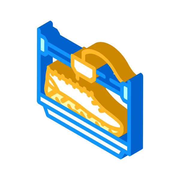 Shoes 3d printing isometric icon vector illustration — Stock Vector
