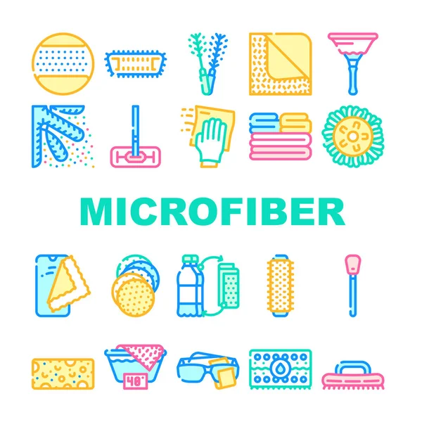 Microfibra Para Vector de conjunto de iconos de colección limpia — Archivo Imágenes Vectoriales