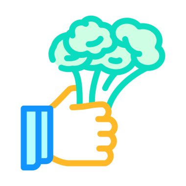 brokoli sebze rengi ikon vektör çizimi düz