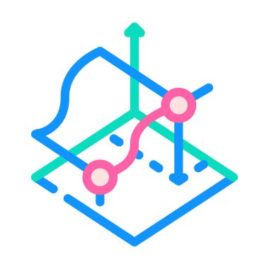 3d iz sürme rengi vektör çizimi düz