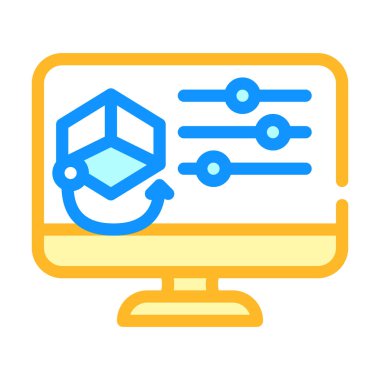 3d nesne ayarları renk vektör illüstrasyonu