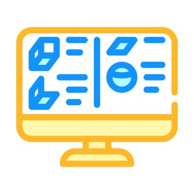 3d nesne renk renk vektör illüstrasyonu