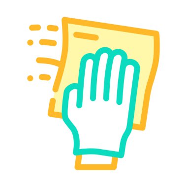 Toz mikrofiber renk ikonu çizimi ile siliniyor