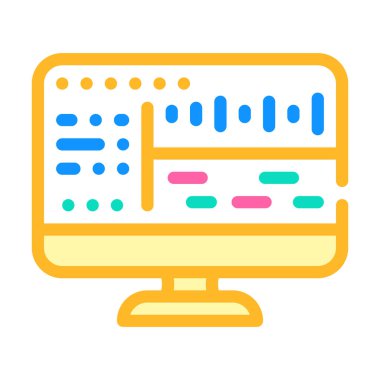 ses işleme renk ikonu vektör illüstrasyonu için yumuşak