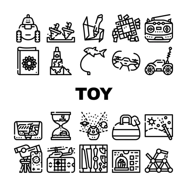 Toy And Children Game Collection Icons Set Vector — Stock Vector