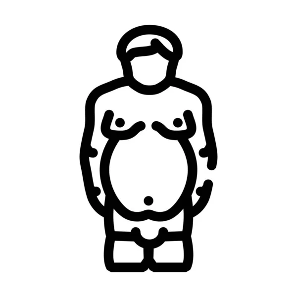 太りすぎのプロップラインアイコンベクトルイラストフラット — ストックベクタ