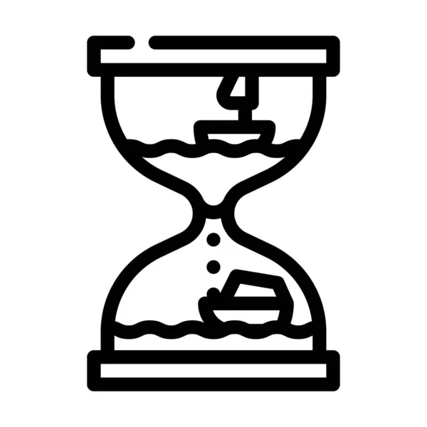 Пісочний годинник іграшкова лінія значок Векторна ілюстрація плоска — стоковий вектор