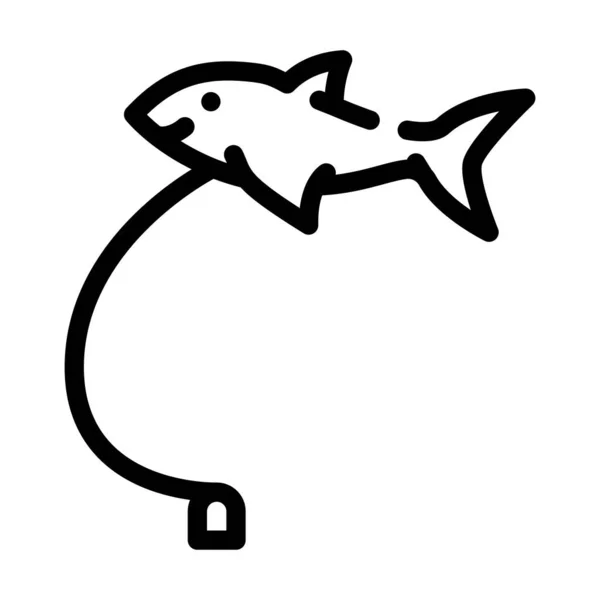 Létající ryba hračka řádek ikona vektor ilustrace — Stockový vektor