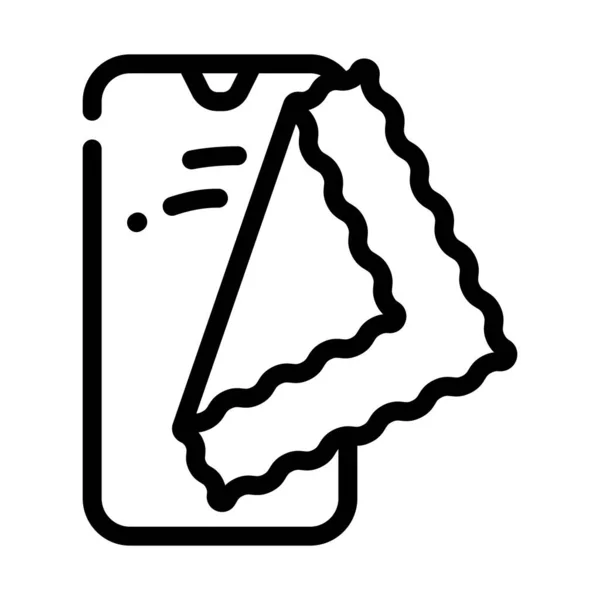 Telefon Lappen Linie Symbol Vektor Illustration flach — Stockvektor