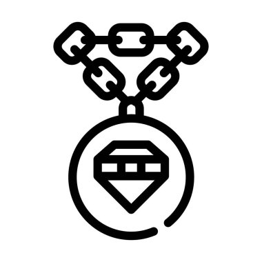 Elmas çizgisi ikon vektör resimli mücevher zinciri