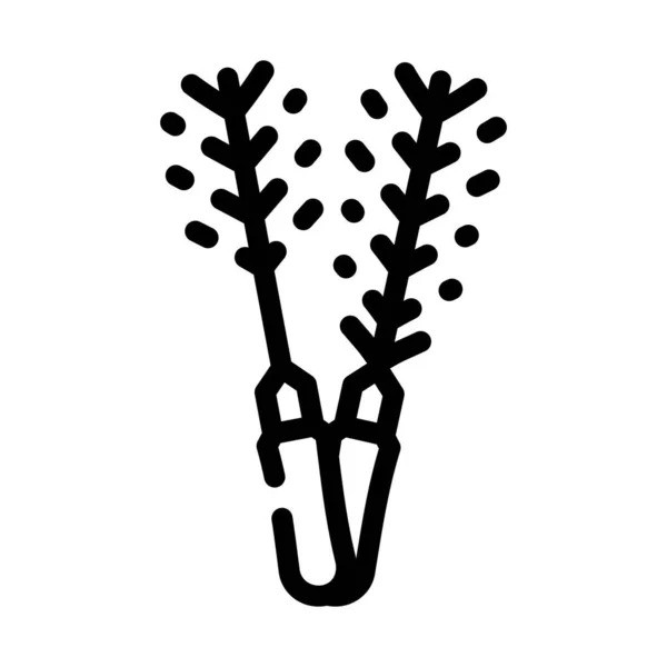 Palillos de cepillo línea icono vector ilustración plana — Vector de stock