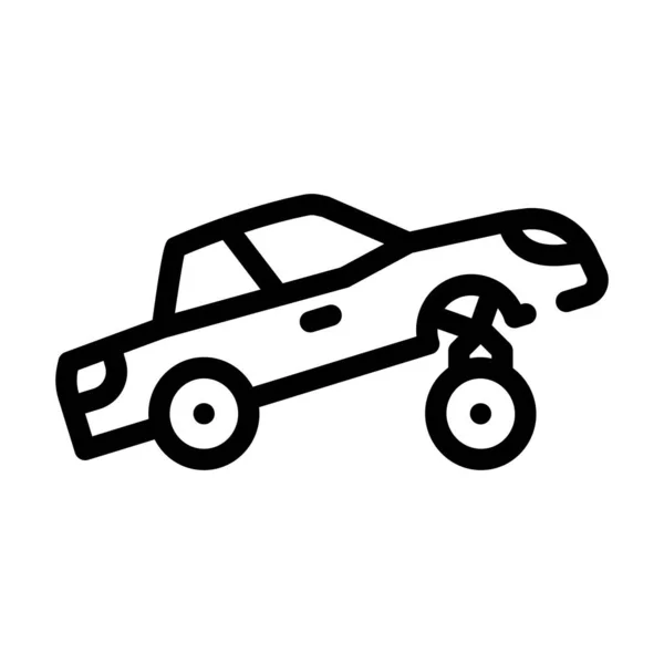 車のラッパーラインのアイコンベクトルイラストフラット — ストックベクタ