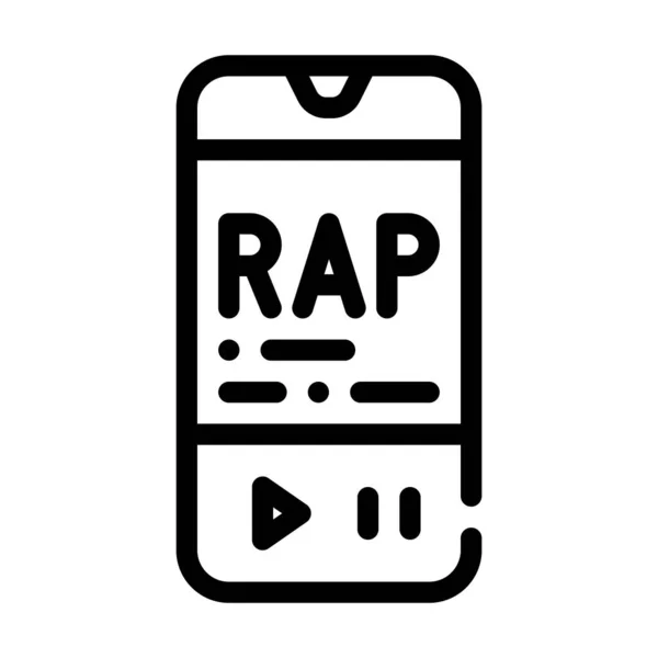 Hallgatás rap zene telefon alkalmazás vonal ikon vektor illusztráció — Stock Vector