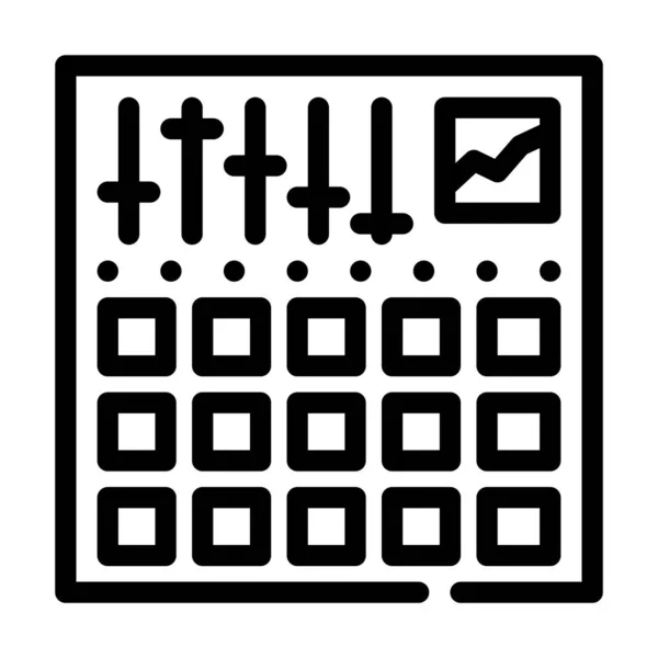 Égaliseur dispositif ligne icône vectoriel illustration plat — Image vectorielle