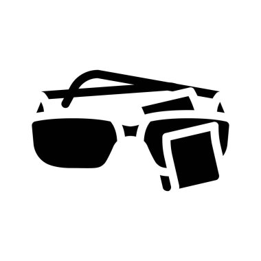 Gözlük temizleme mikro fiber sembol vektör çizimi