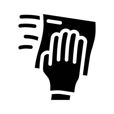 Toz mikro fiber glyph vektör çizimi ile siliniyor