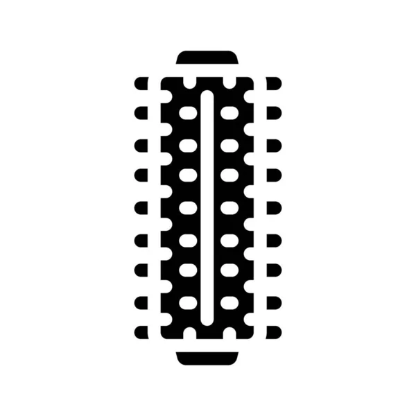Rodillo microfibra glifo icono vector ilustración plana — Archivo Imágenes Vectoriales