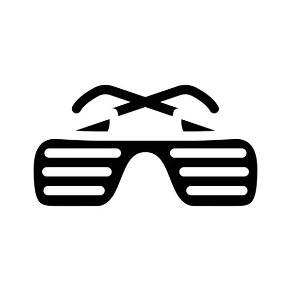 Solglasögon rapper elegant tillbehör glyf ikon vektor illustration — Stock vektor
