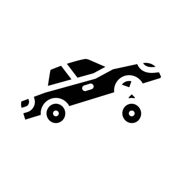 Coche rapero glifo icono vector ilustración plana — Vector de stock