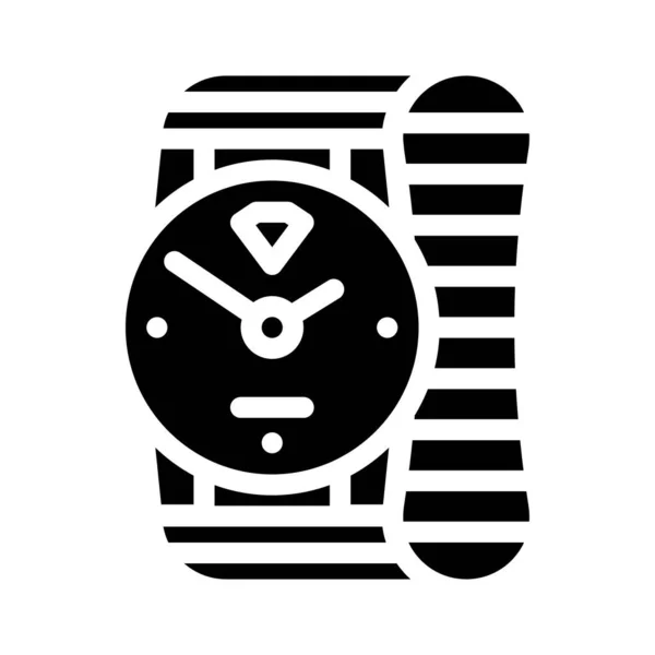 Gouden horloges glyph pictogram vector illustratie plat — Stockvector