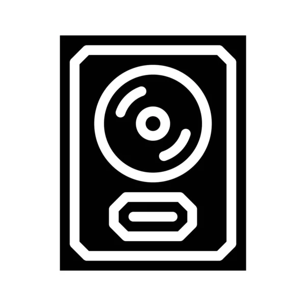 Disque d'or glyphe icône vectoriel illustration plat — Image vectorielle