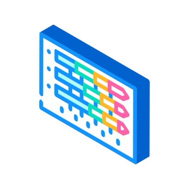 gövde kütle indeksi izometrik ikon vektör çizimi