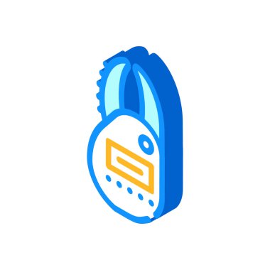 gövde yağ oranı metre aygıtı izometrik ikon vektör çizimi