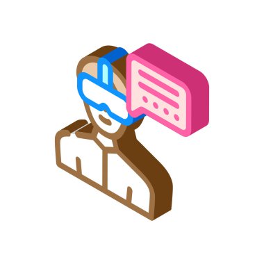 Artırılmış gerçeklik uygulaması izometrik ikon vektör çizimi