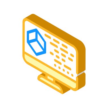 Vr izometrik ikon vektör çizimi düz programlanıyor