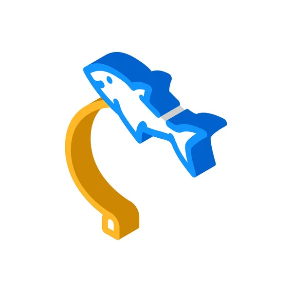 空飛ぶ魚のおもちゃ等角アイコンベクトルイラスト — ストックベクタ